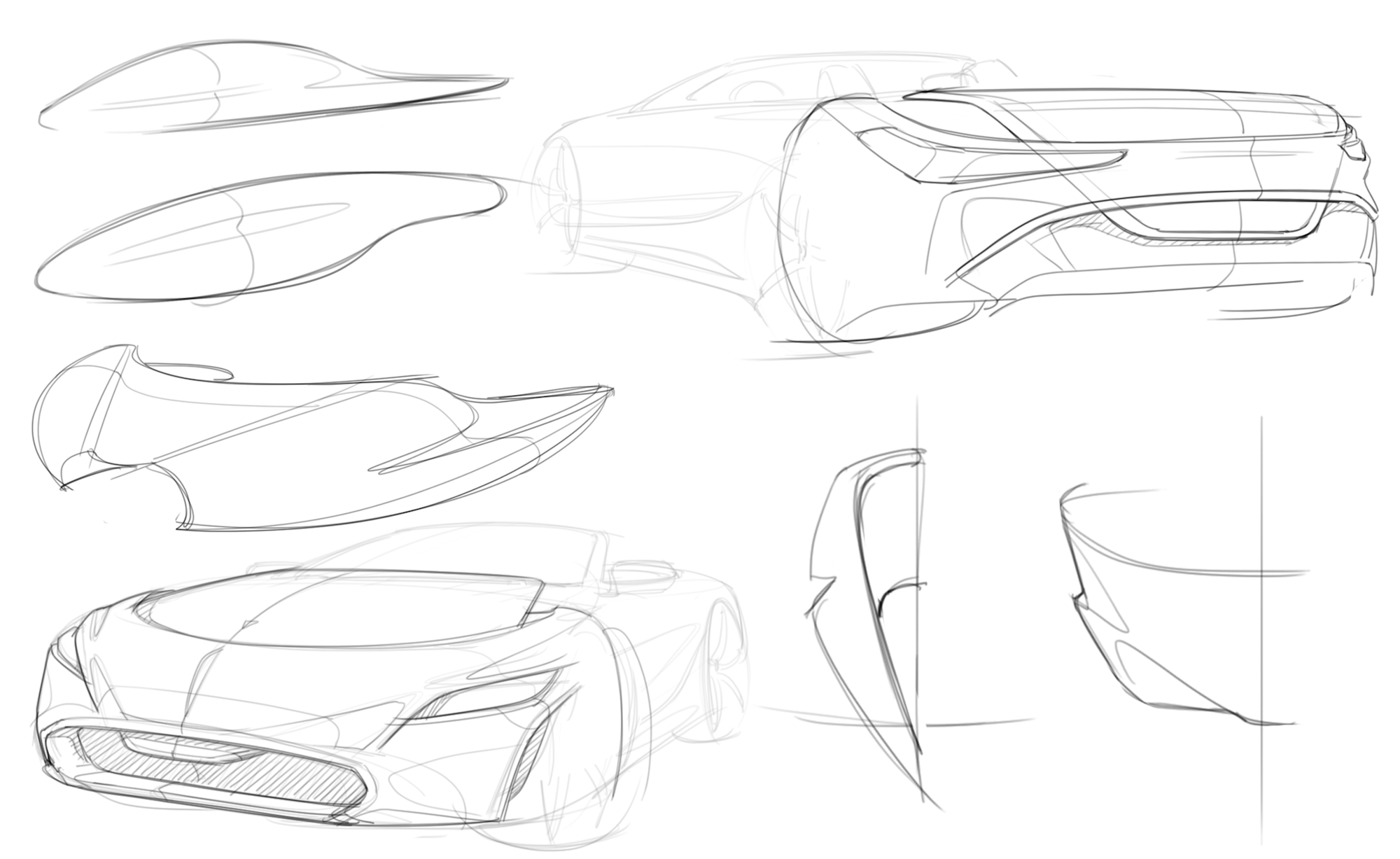 a sketch of the car design