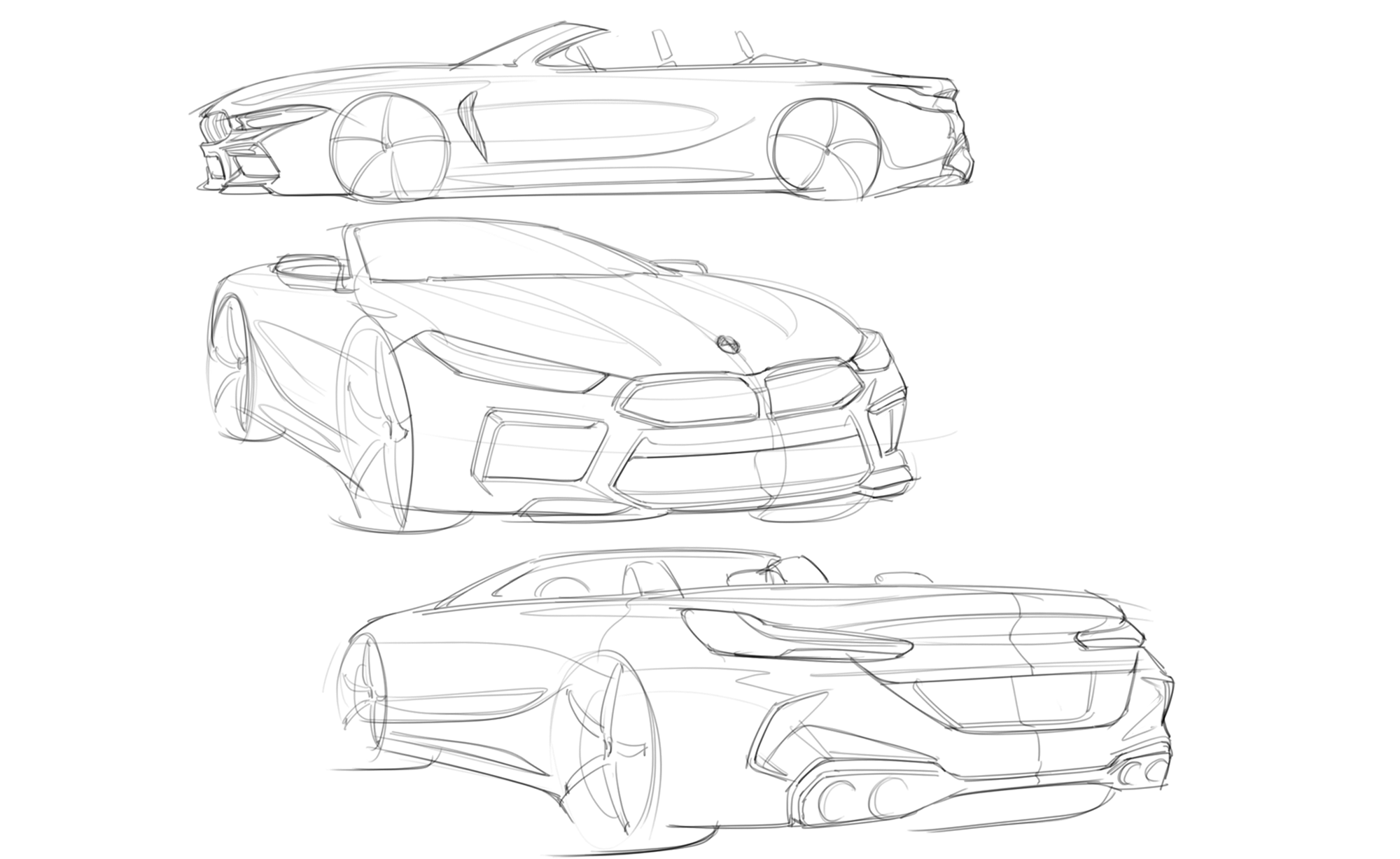 a sketch of the car design